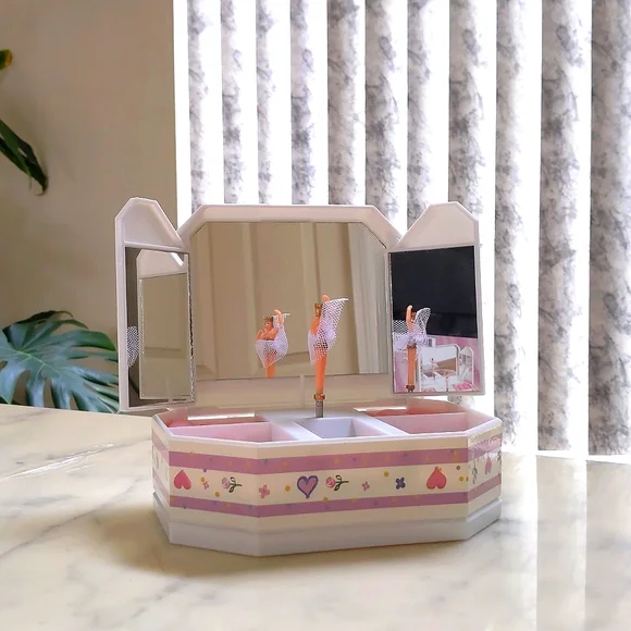 Mele & Co Ballerina Musical Jewelry Box - Twirling Dancer With Drawers & Mirror